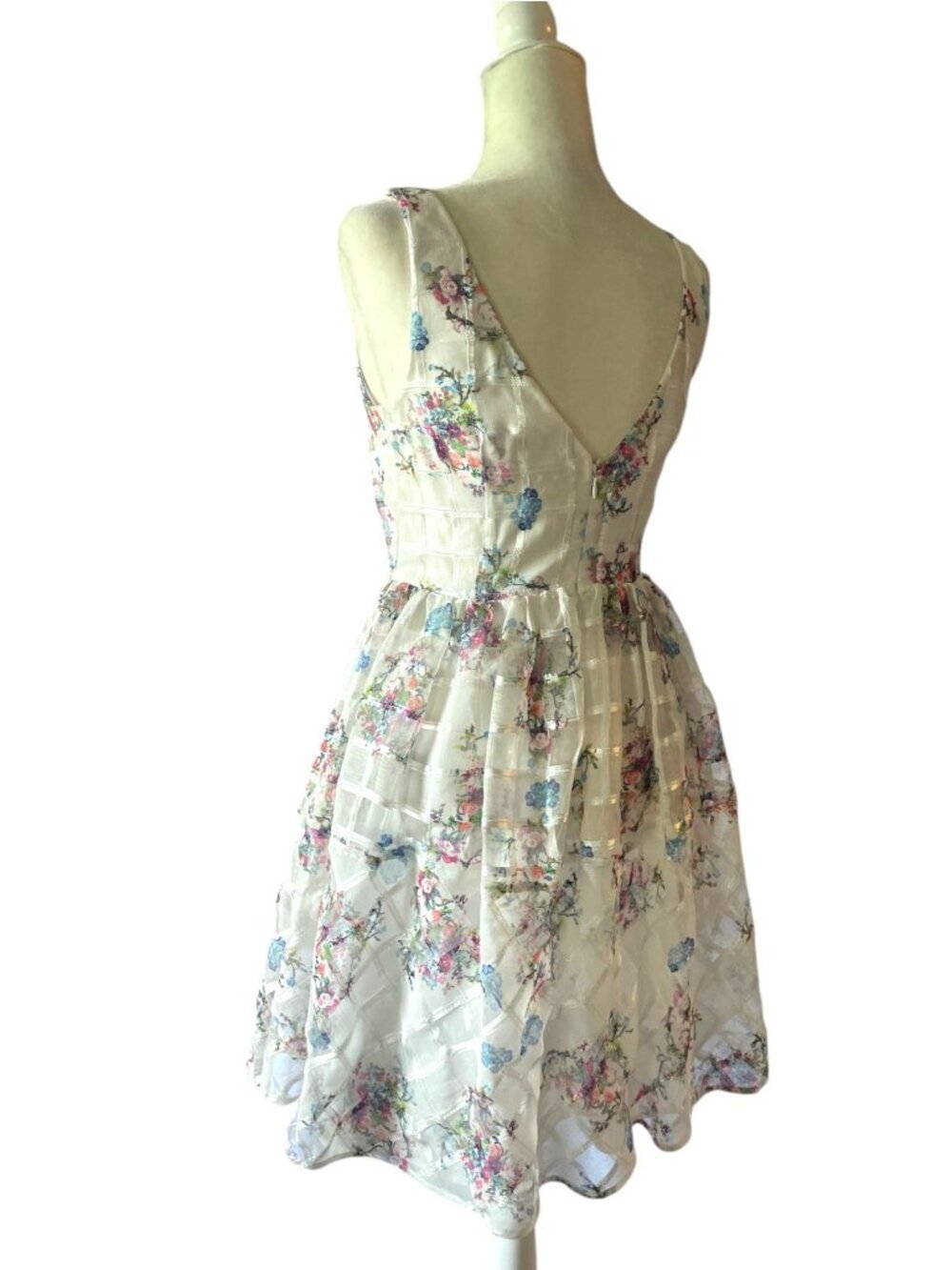 Anthropologie Maeve Peony Garden Dress SZ 6 White Floral Cottagecore Fairy - Picture 4 of 12